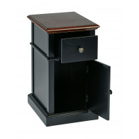 OSP Home Furnishings OXF08AS-BK Oxford Chair Side Table in Black Two Tone Finish
